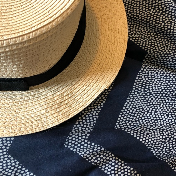 SUMMER HAT WITH BLACK RIBBON AND FLAT BOW - Picture 5 of 8